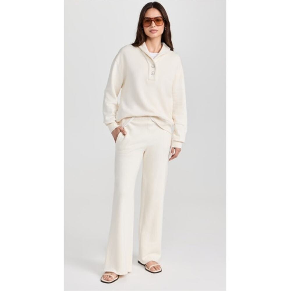 XIRENA Kass Sweatshirt Shawl Collar Welsley Fleece French Terry In Clouds M